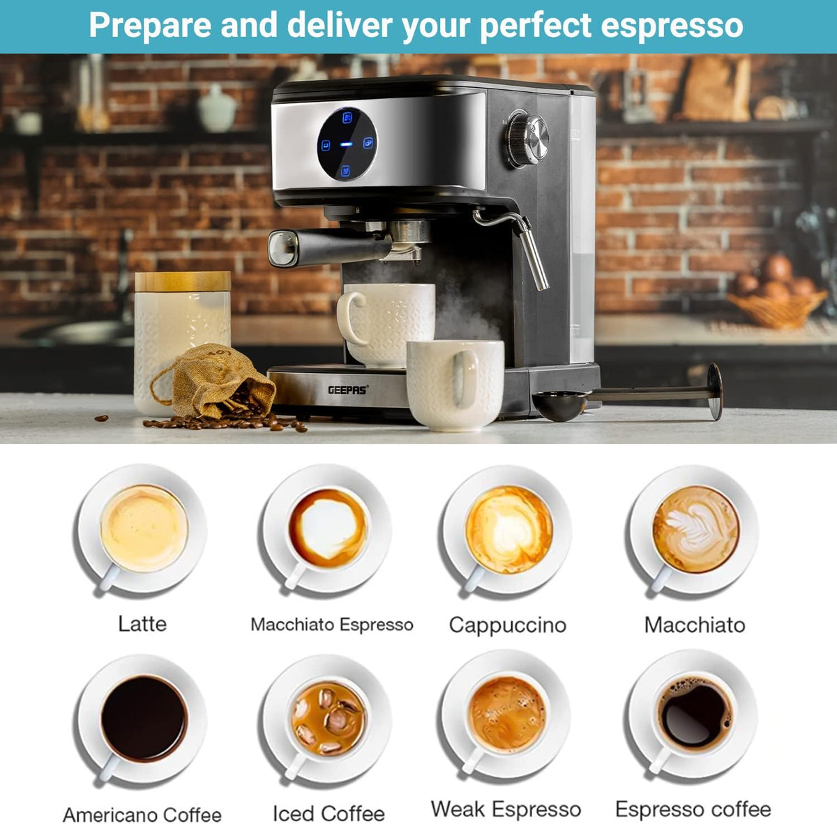 Geepas 1.5L Digital Cappuccino Maker GCM41511