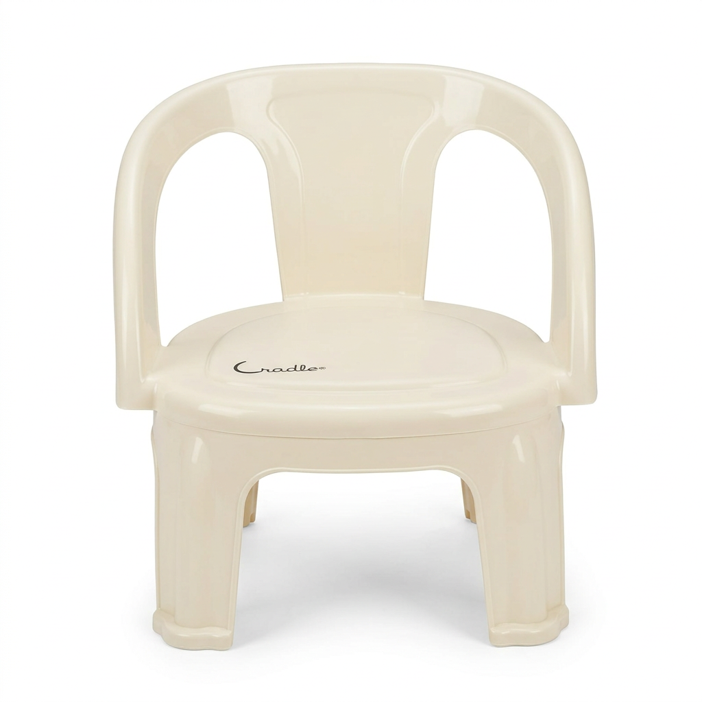 Cradle Plastic Kids Chair with Armrests Ivory - 36×30cm