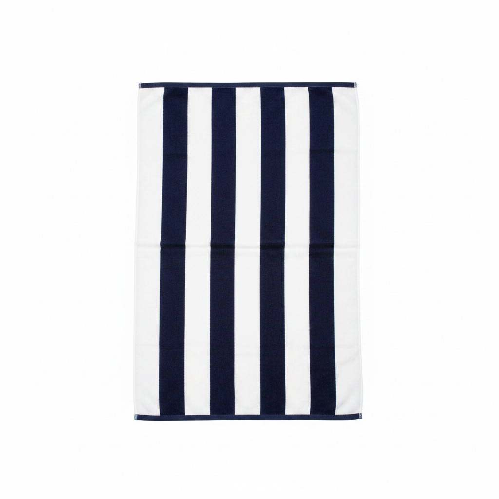 BTC Bath Towel Navy Blue & White Striped - 70 x 140cm