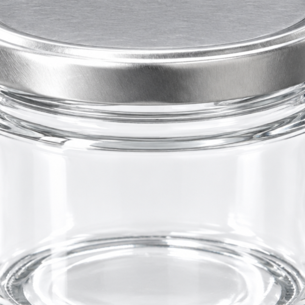 Nautilus Clear Glass Jar with Silver Lid – 270ml