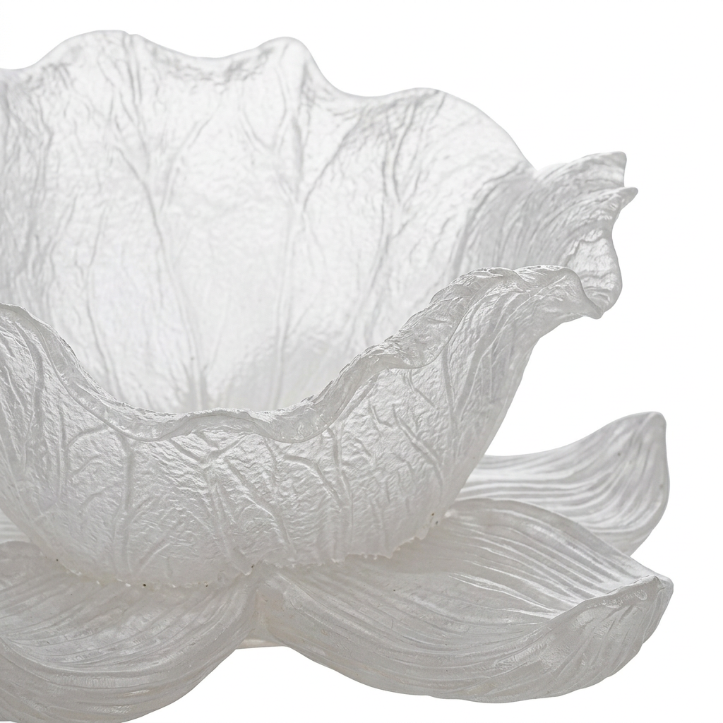 Resin Floral Decorative Bowl Pearl White - 30cm