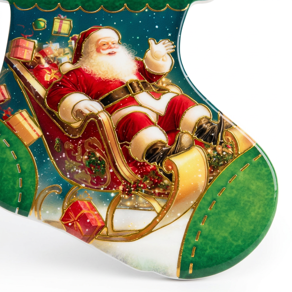 Ceramic-Coated Christmas Stocking Coaster - 24cm