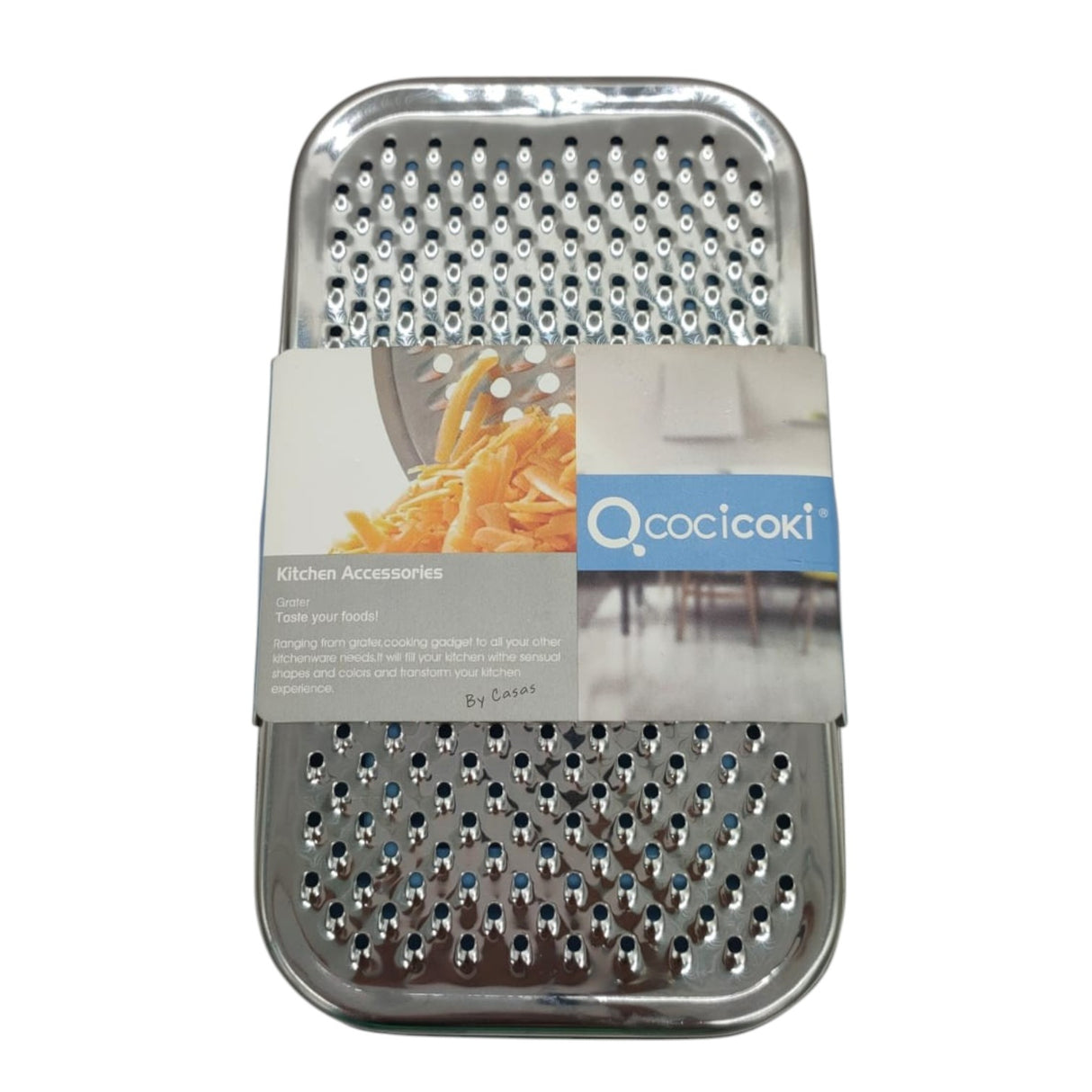 Ococicoki Grater 2 Way Steel Blade Plastic Box Grater Box 18cmX10cmX8cm-Purple&Steel
