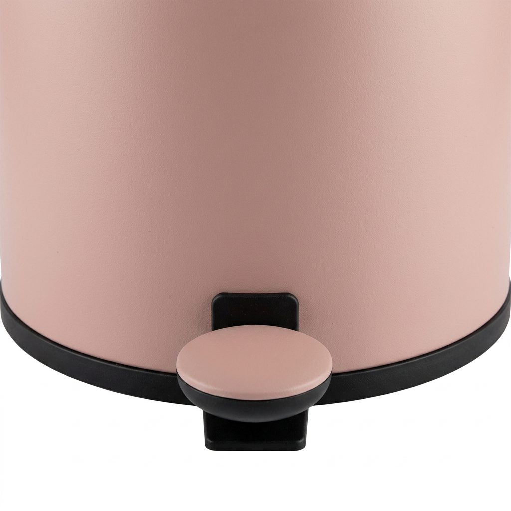 Vogue Plastic Pedal Dust Bin Pink with Black Trim - 5 Litres