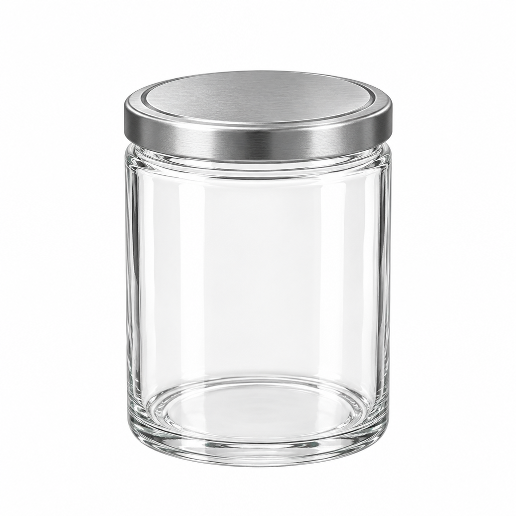 Nautilus Glass Jar with Silver Lid - 420ml