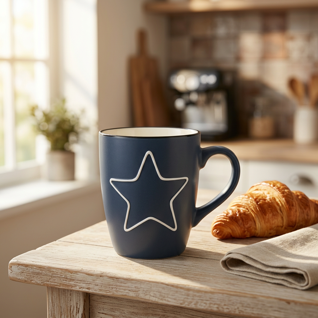 Royalford Ceramic Mug Navy Blue - 380ml