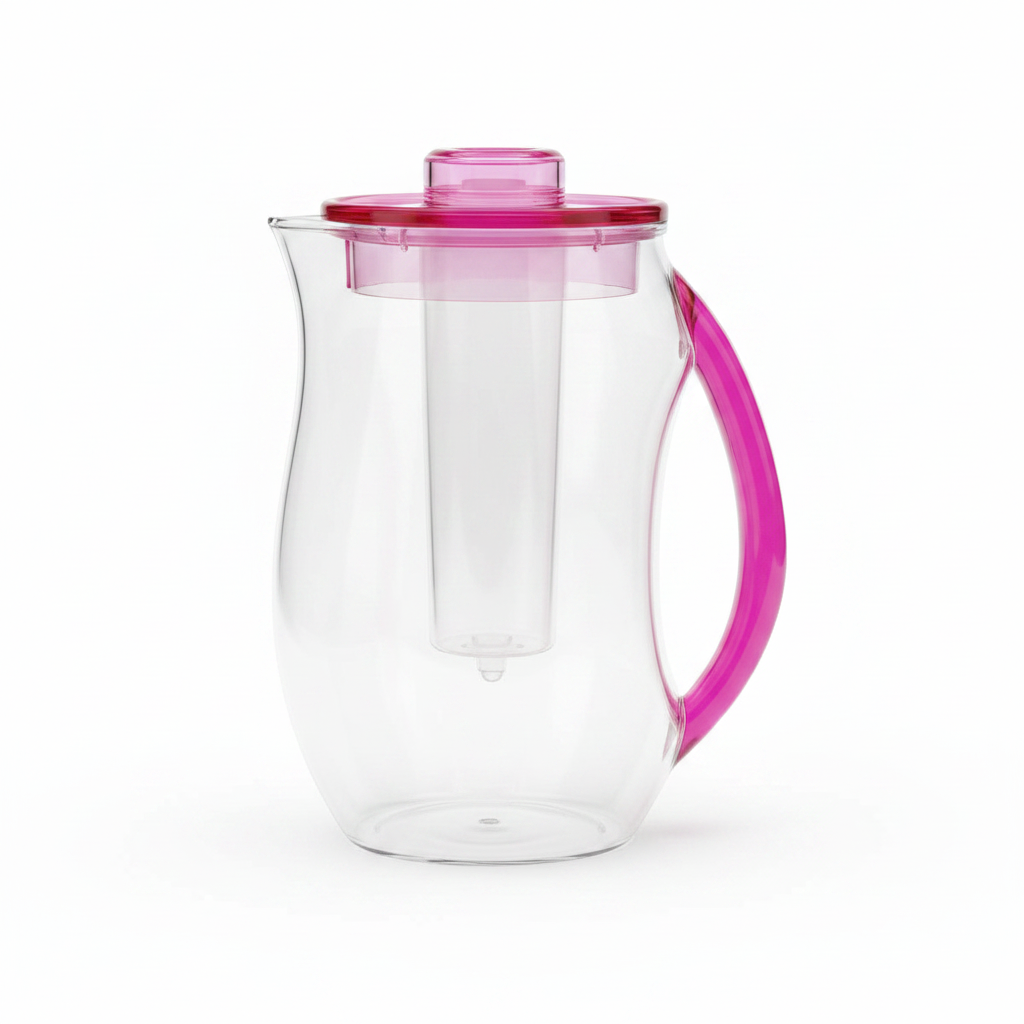 Arya Household Acrylic Water Jug with Tube Pink - 2.5 Litre