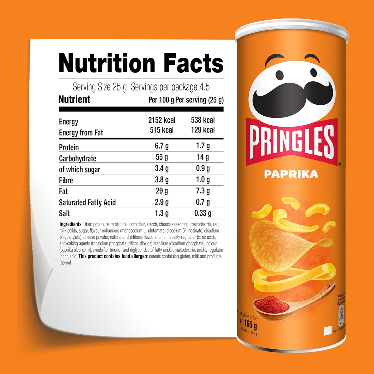 Pringles Paprika Flavour - Potato Chips - 165gm
