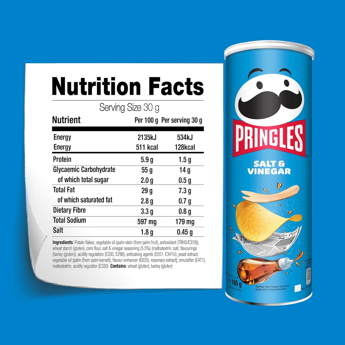 Pringles Salt & Vinegar Flavour - Potato Chips - 165gm