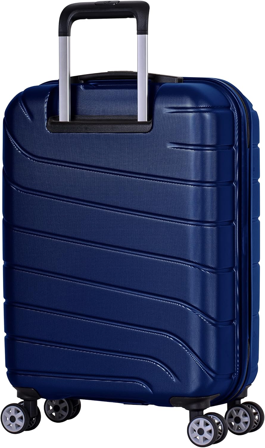Eminent KH91 Voyager 20-Inch Makrolon Hard Case Lightweight Cabin Luggage with Double Spinner Wheels & TSA Lock – Star Blue