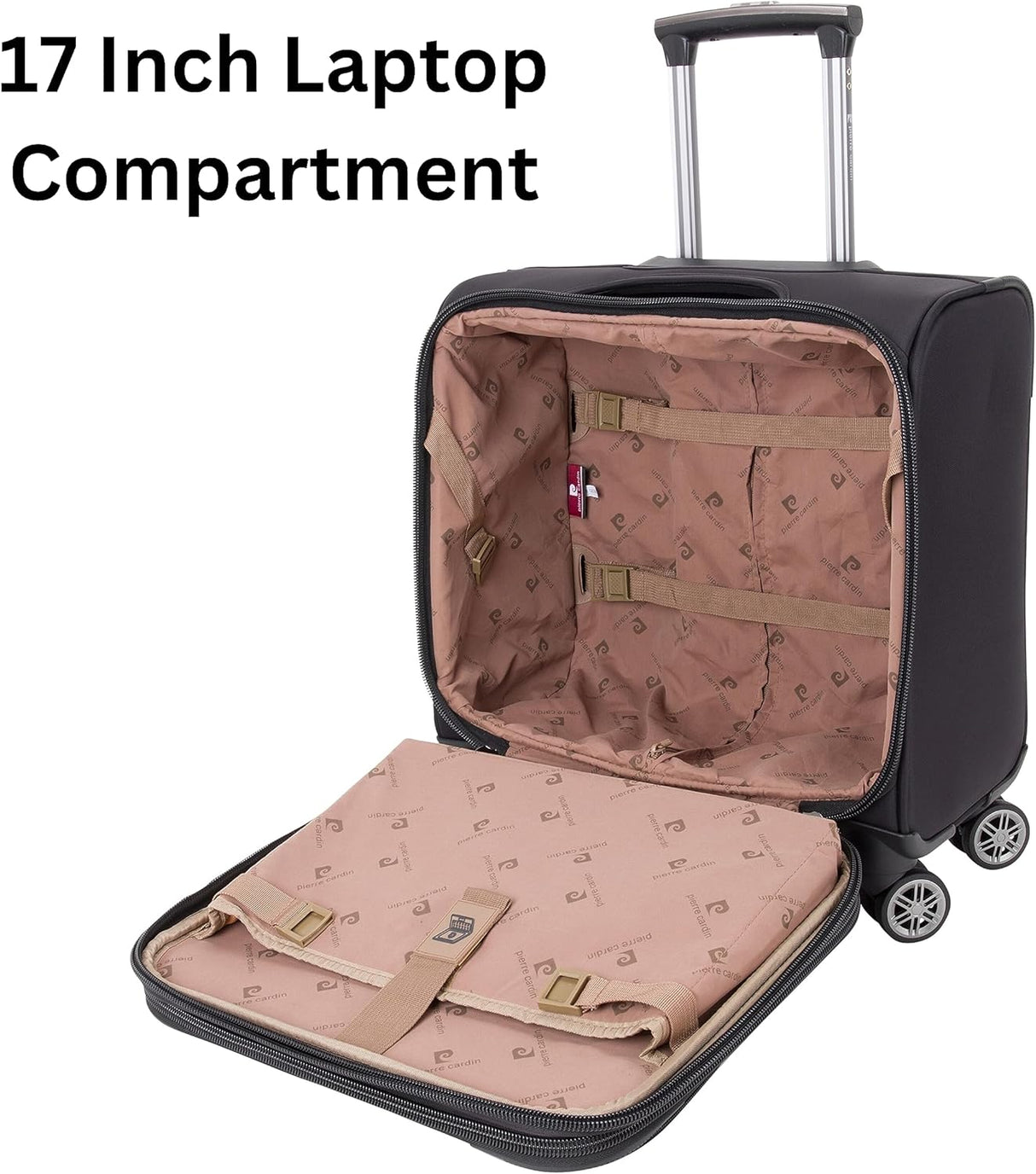 Pierre Cardin PC85175 Premium Rolling Laptop Bag with TSA Anti-Theft Lock – Water-Resistant Pilot Briefcase for Business Travel