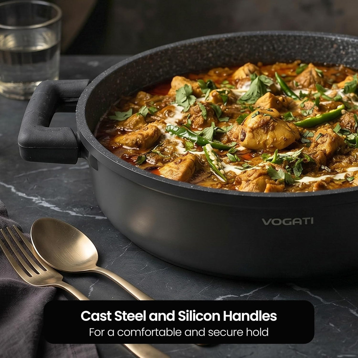 Vogati Shallow Casserole With Lid 28cm, 5.9 Ltr