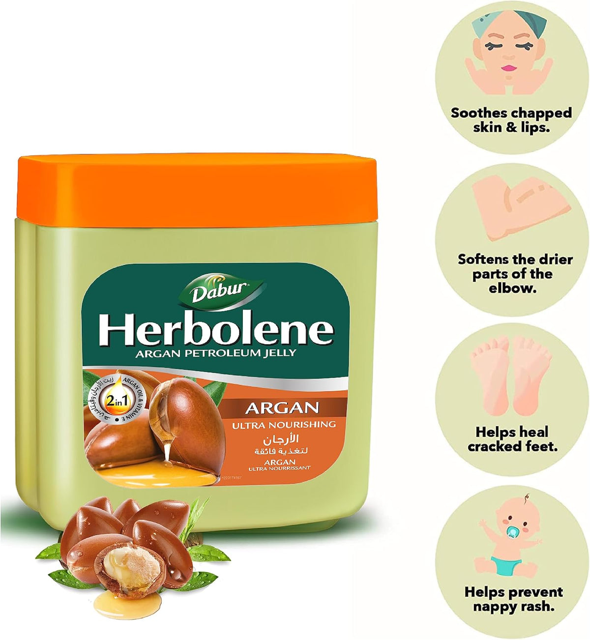 Dabur Herbolene Argan Oil Petroleum Jelly 225ml