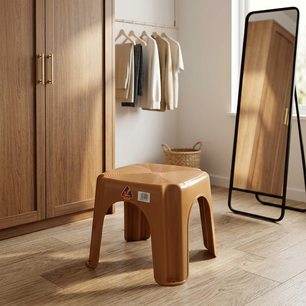 Family Plastic Stool Brown - 25×30cm