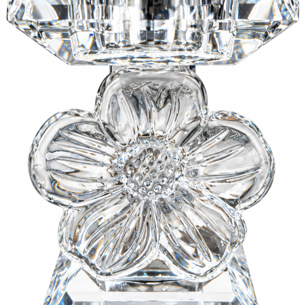 Crystal Incense Burner with Flower Design - 14×9cm