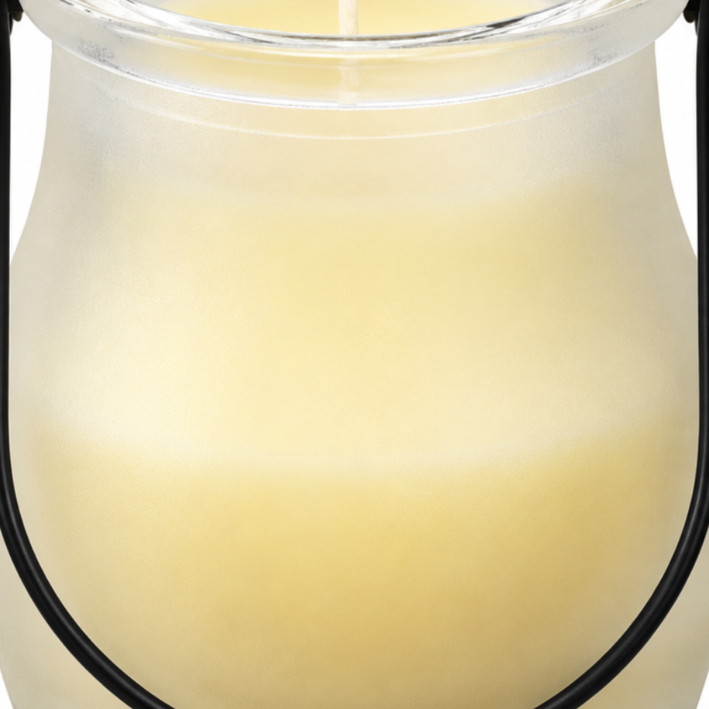 شمعة معطرة في وعاء زجاجي كريمي - 10×6 سم
