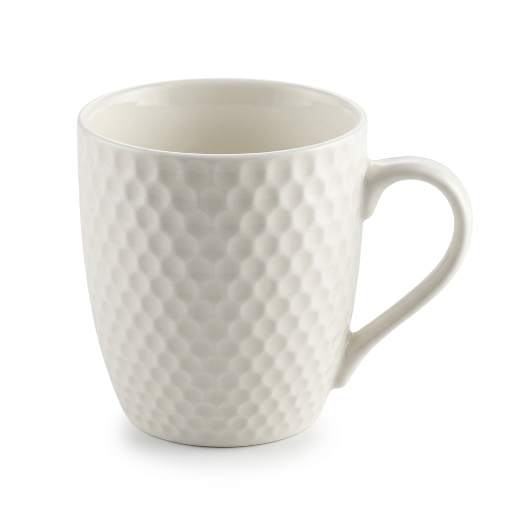 Textured Ceramic Mug White – 250ml