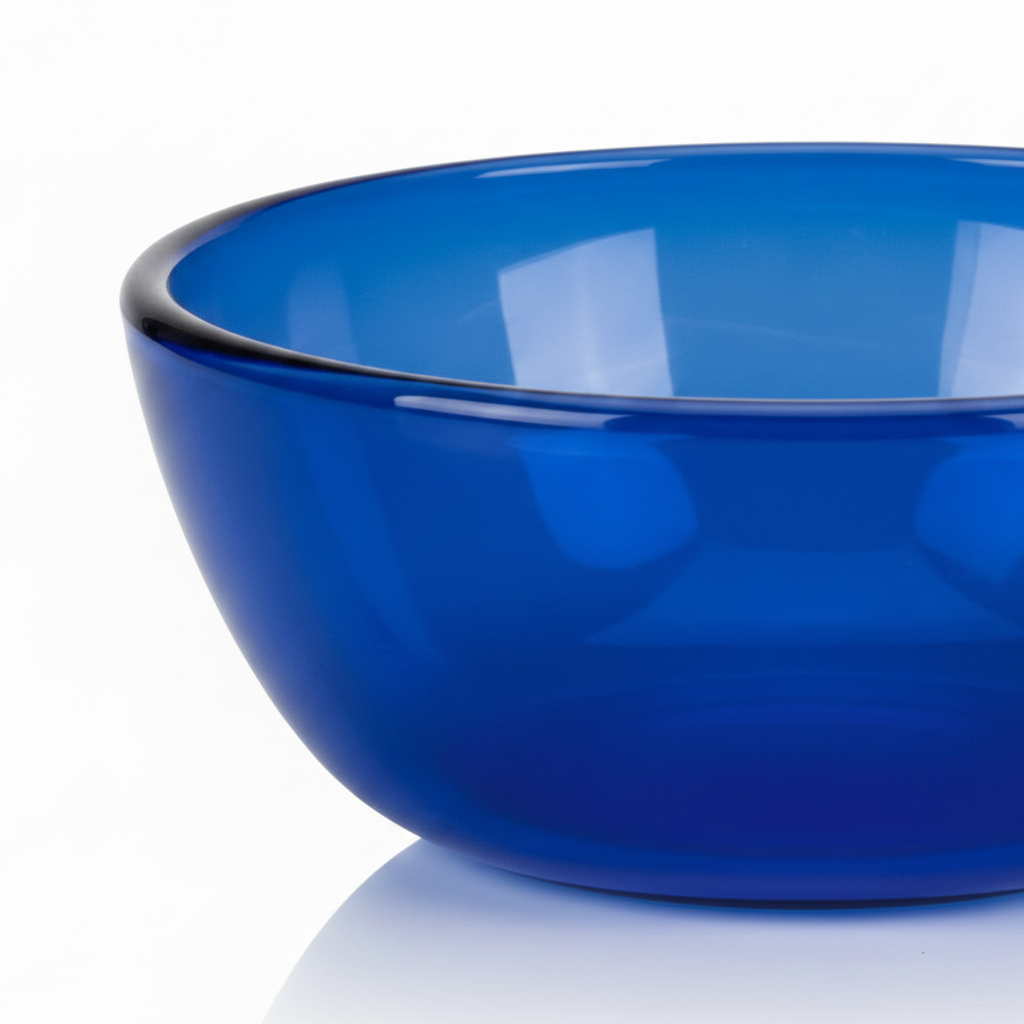 Borosil Tinted Glass Bowl, Blue - 4.5 Inch