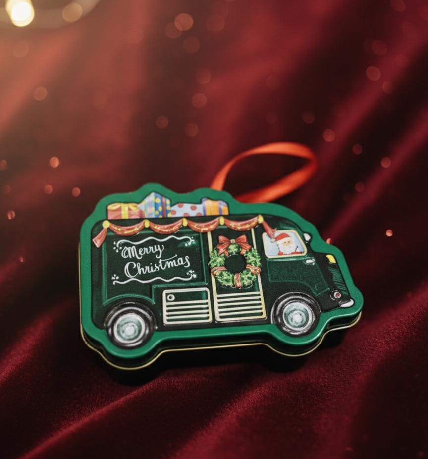 AKDC 12cm Green Truck Candy Box with Santa Design | Festive Holiday Gift Container Box
