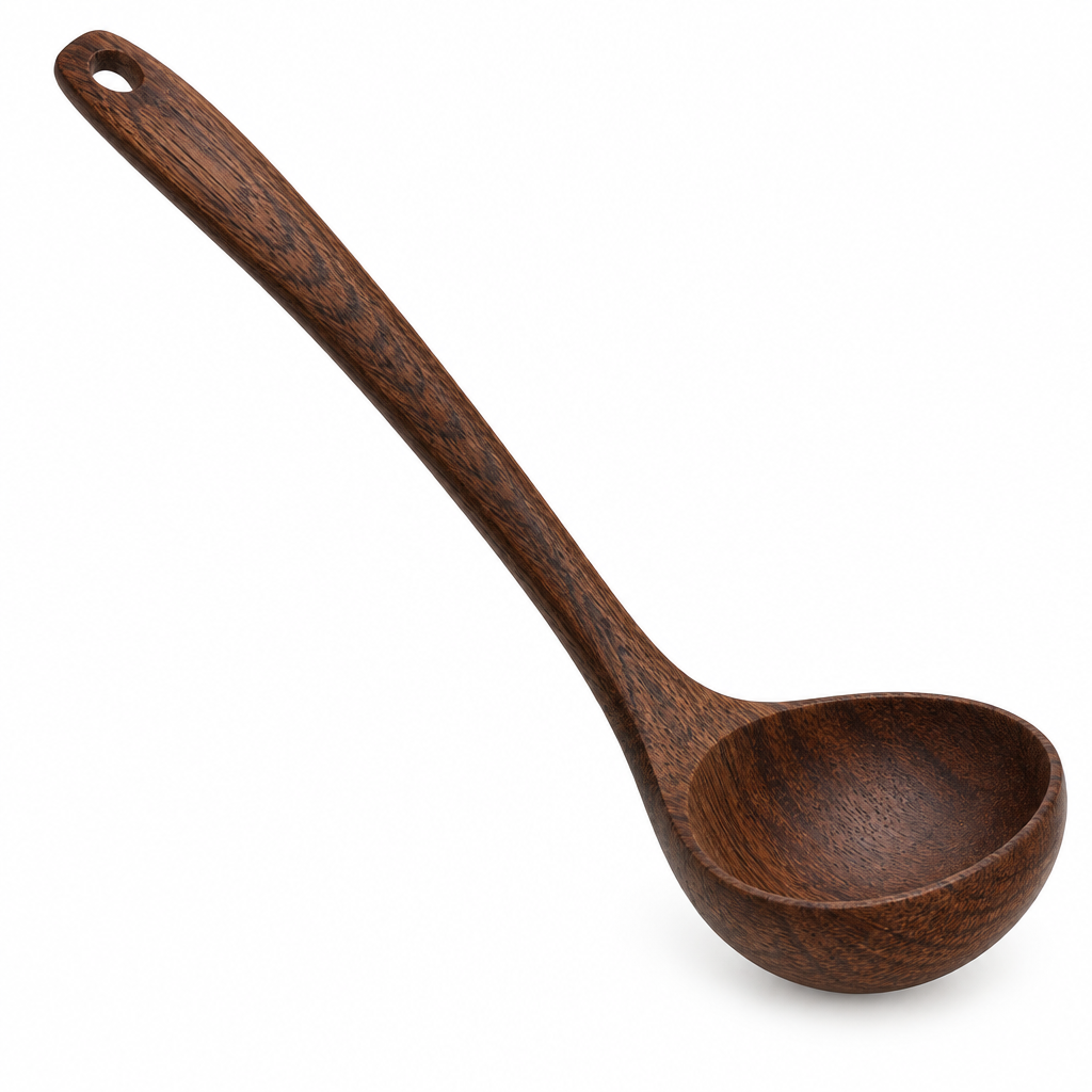 Wooden Soup Ladle Dark Brown - 28cm