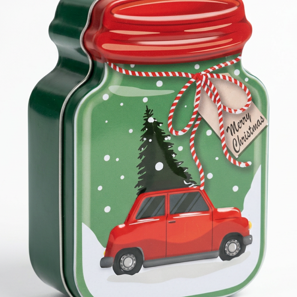 Metal Christmas Candy Box - 15×10cm