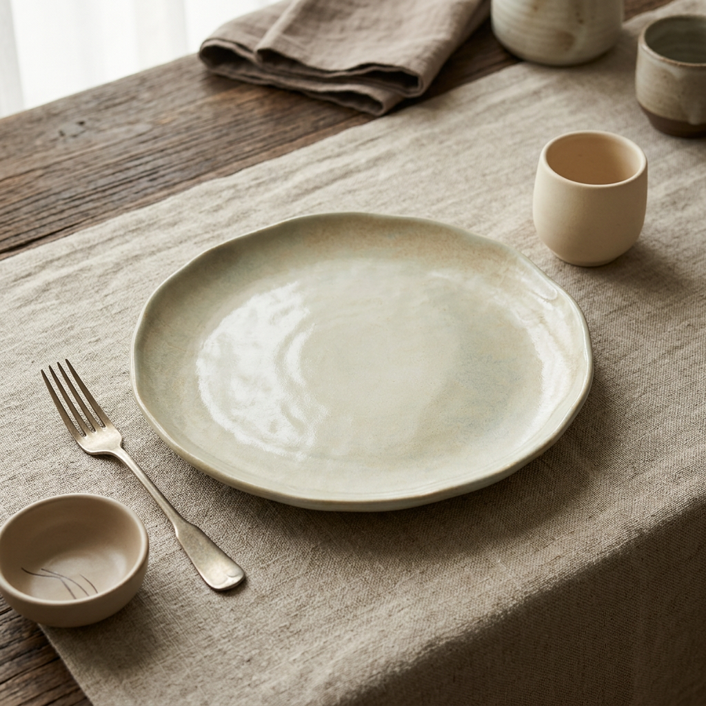 Ceramic Plate with Wavy Rim - 27cm