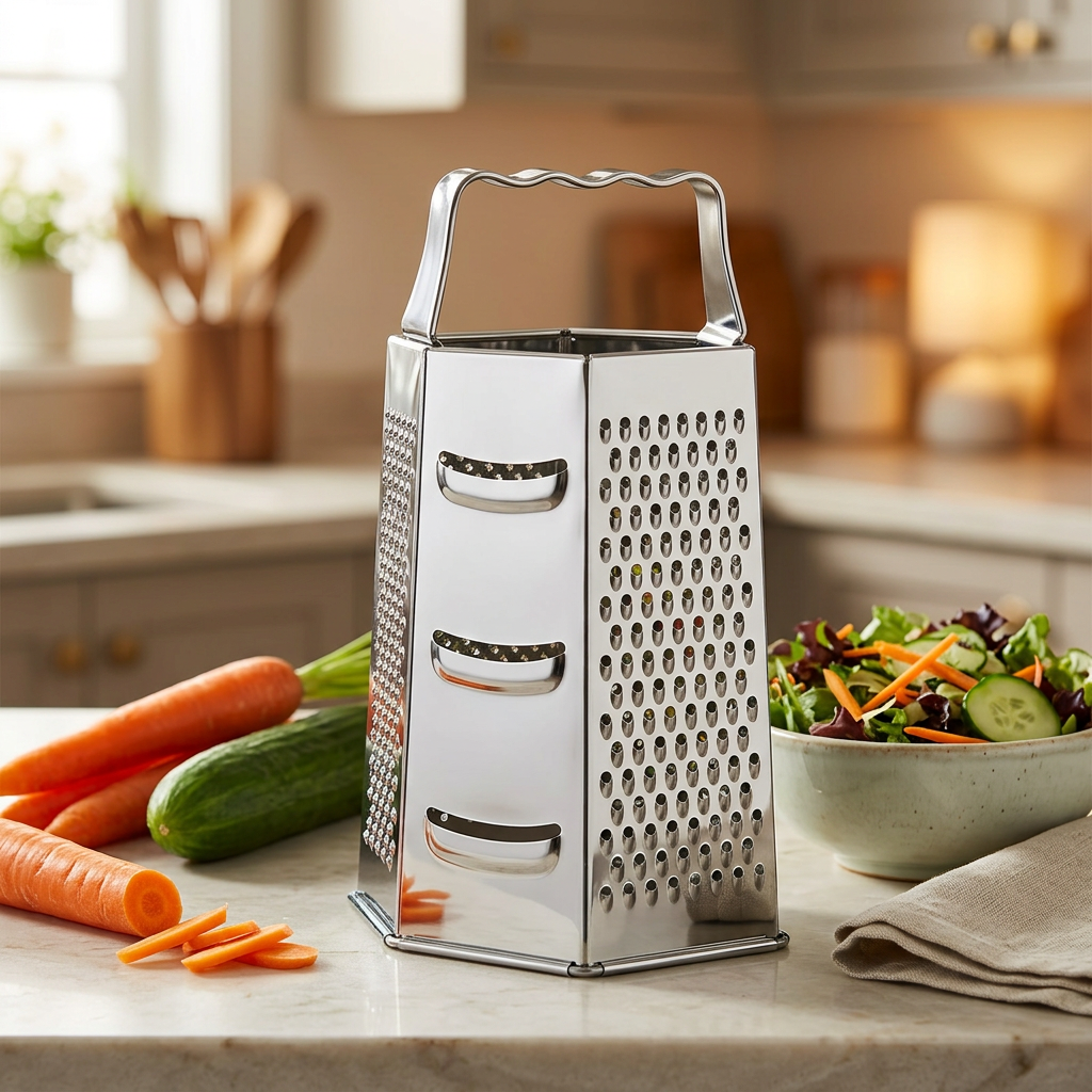 HSS Stainless Steel 6-Way Grater Silver - 17cm