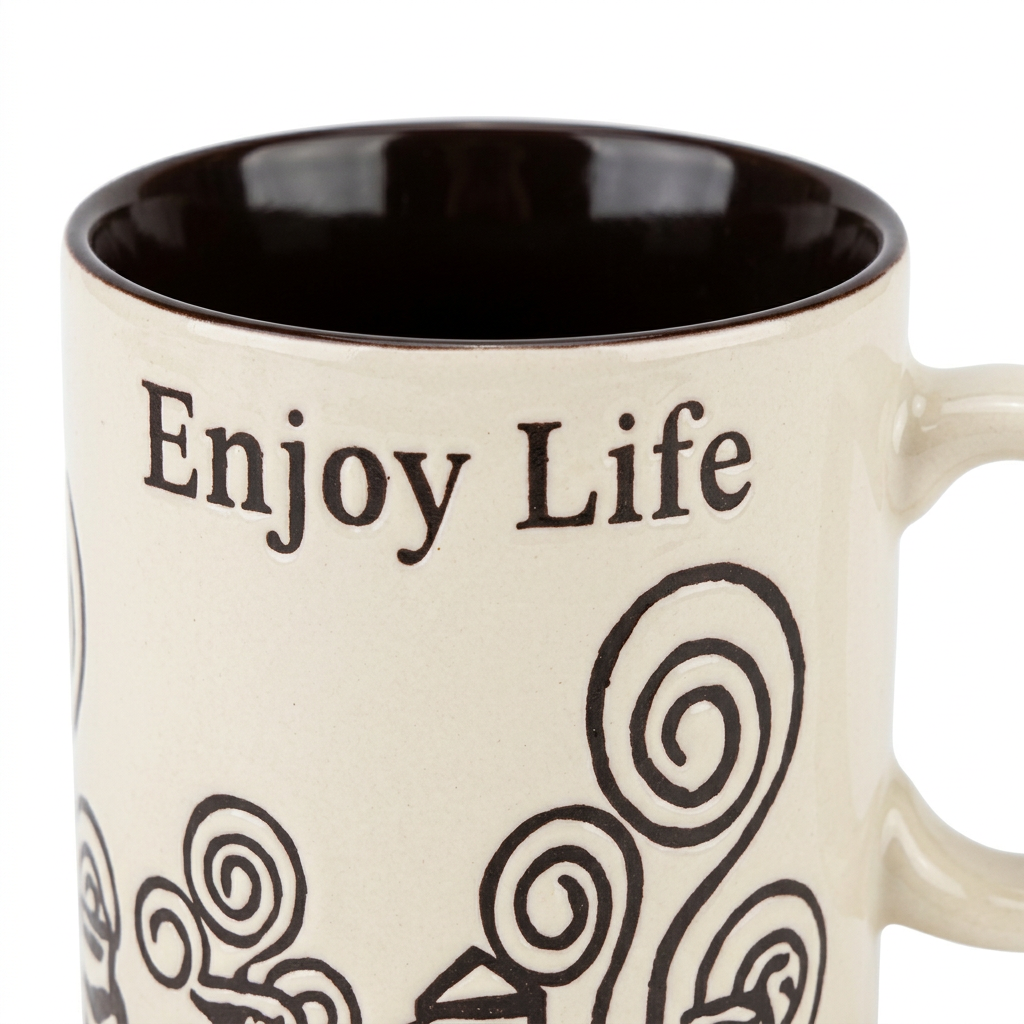 Royalford Ceramic Mug Cream & Dark Brown - 260ml