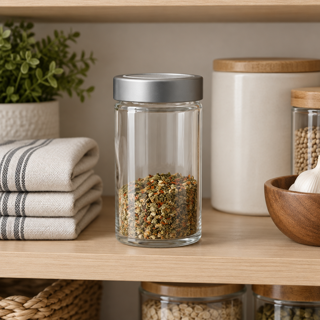 Nautilus Glass Jar with Silver Lid - 220ml