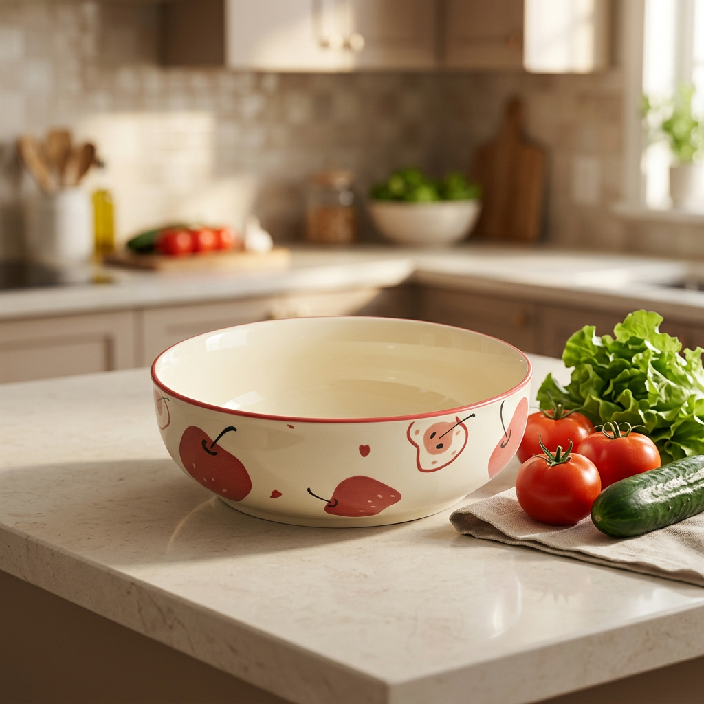 Round Ceramic Salad Bowl - 25cm