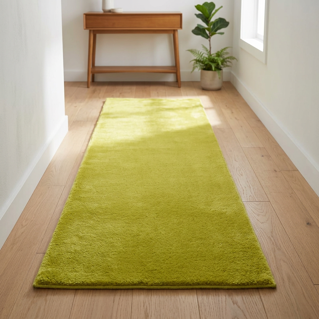 Fur Door Mat Lime Green – 60×150cm
