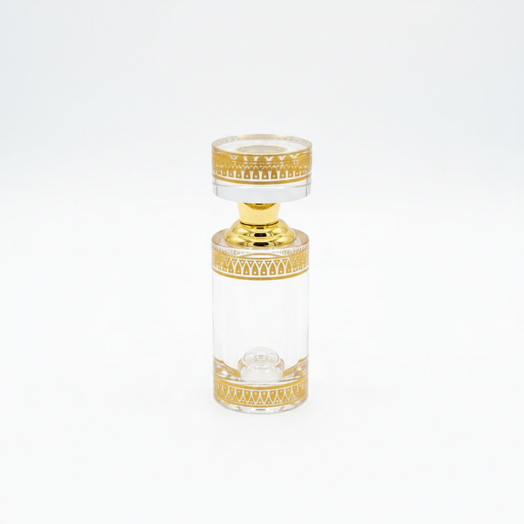 Glass Perfume Bottle Gold - 10cm