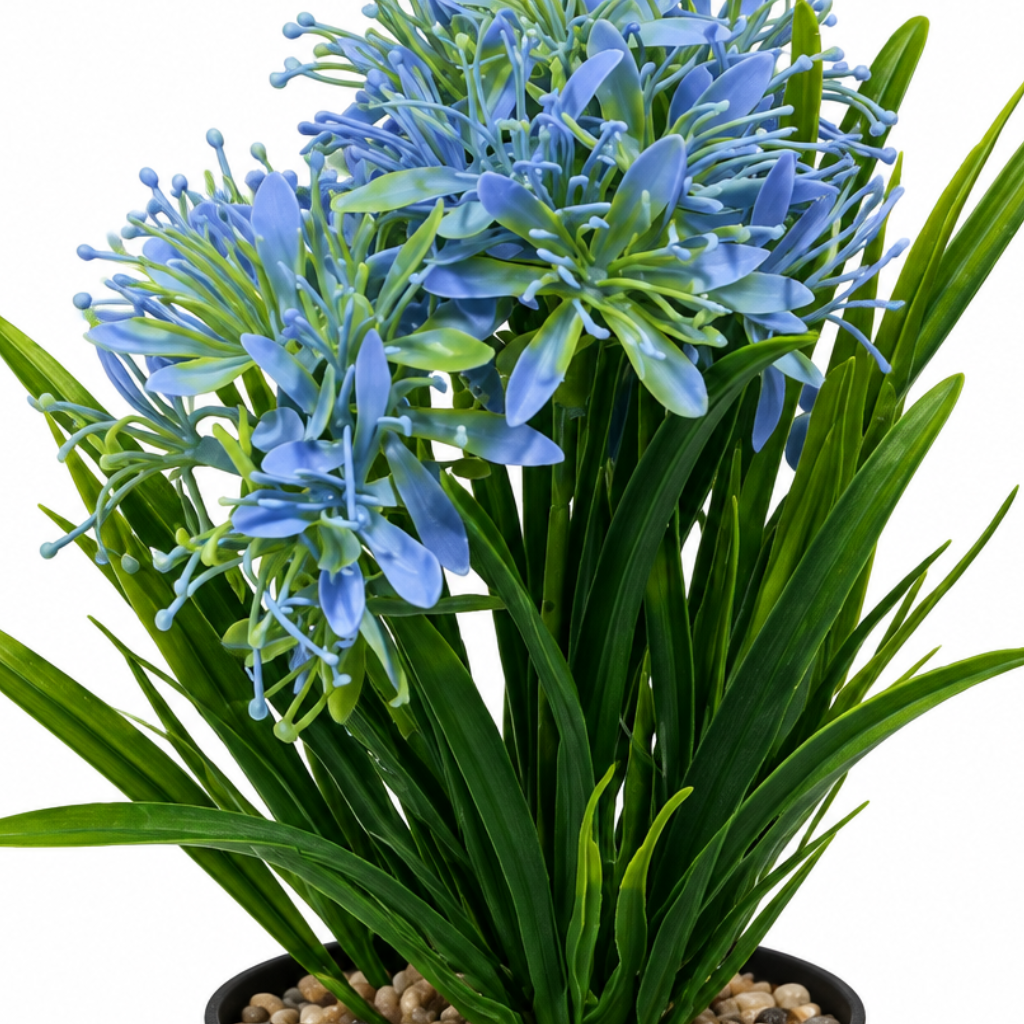 Zeem Artificial Flower Plant in Black Plastic Pot - 28cm