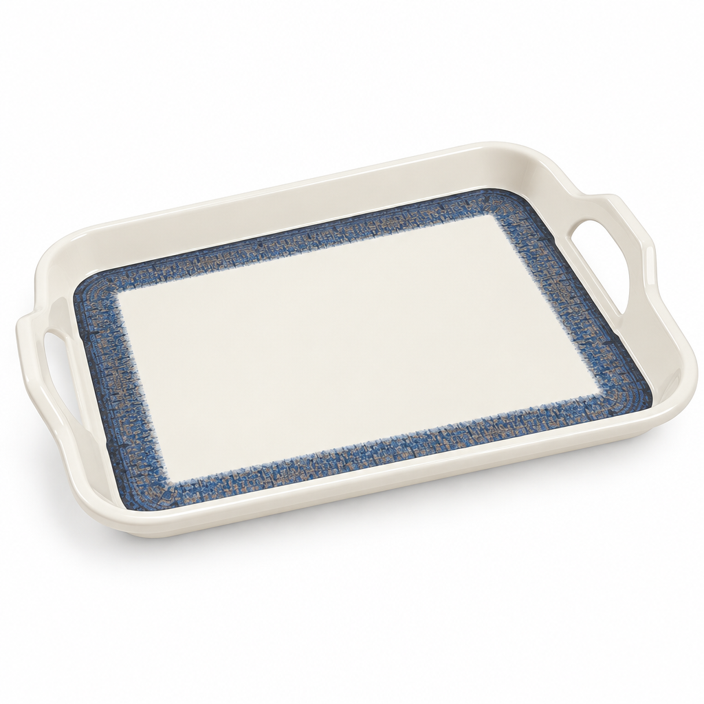 Kitchenmark Rectangular Melamine Serving Tray with Handles - 33×23cm