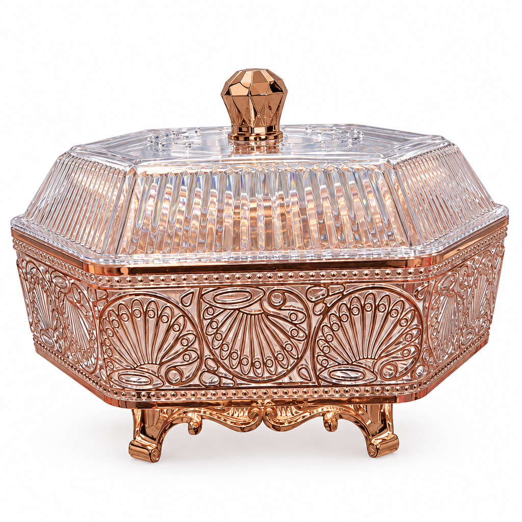 Plastic Footed Fruit Bowl with Lid - 25×10cm