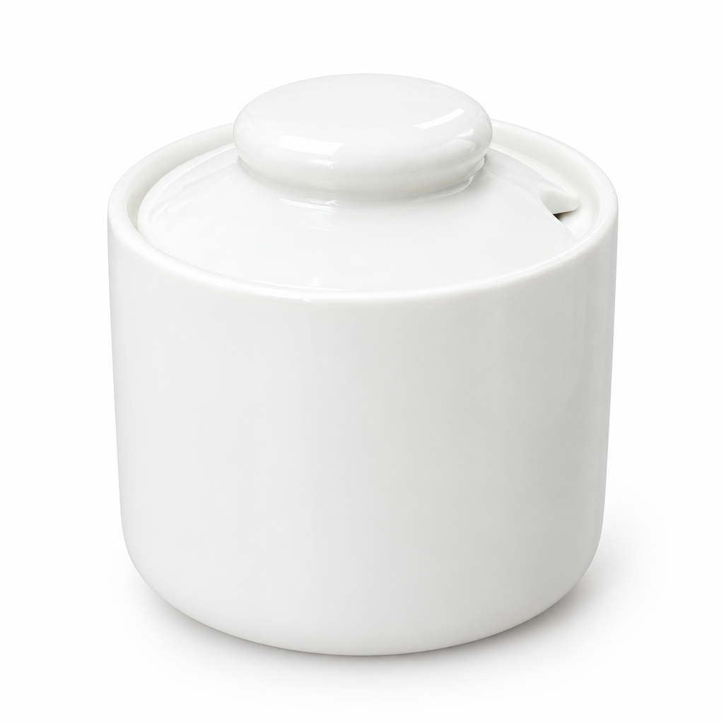 Porceletta Porcelain Sugar Pot with Lid White - 350ml