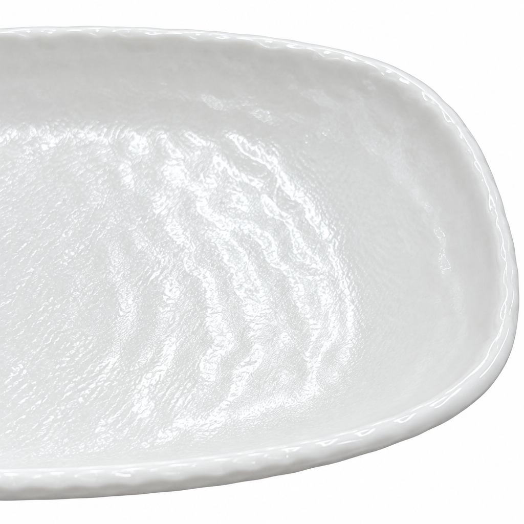 Elite Melamine Oval Plate White – 8 Inch
