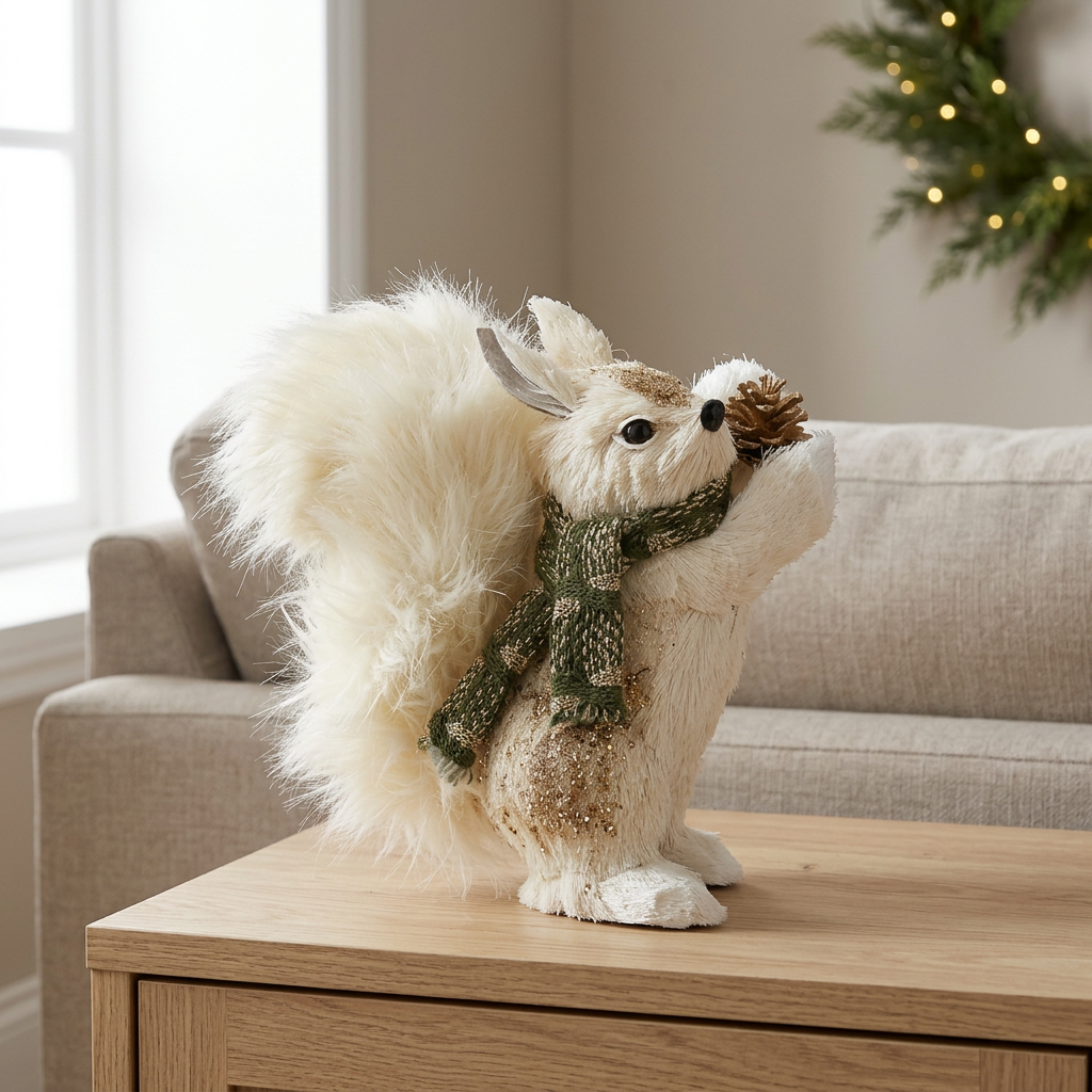 Rabbit Figurine with Green Scarf & Gold Accents – 21×13cm