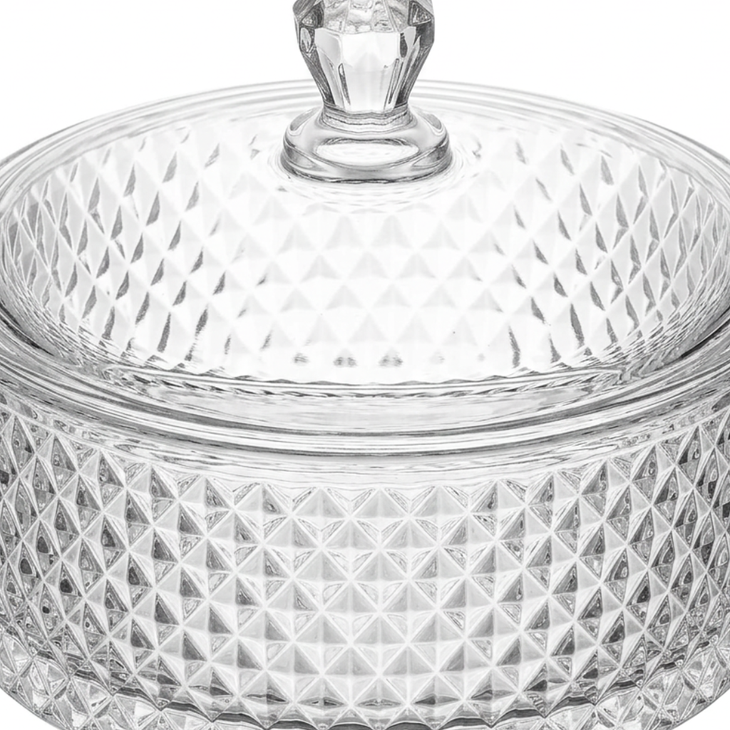 Hamid Glass Candy Pot with Lid - 18cm