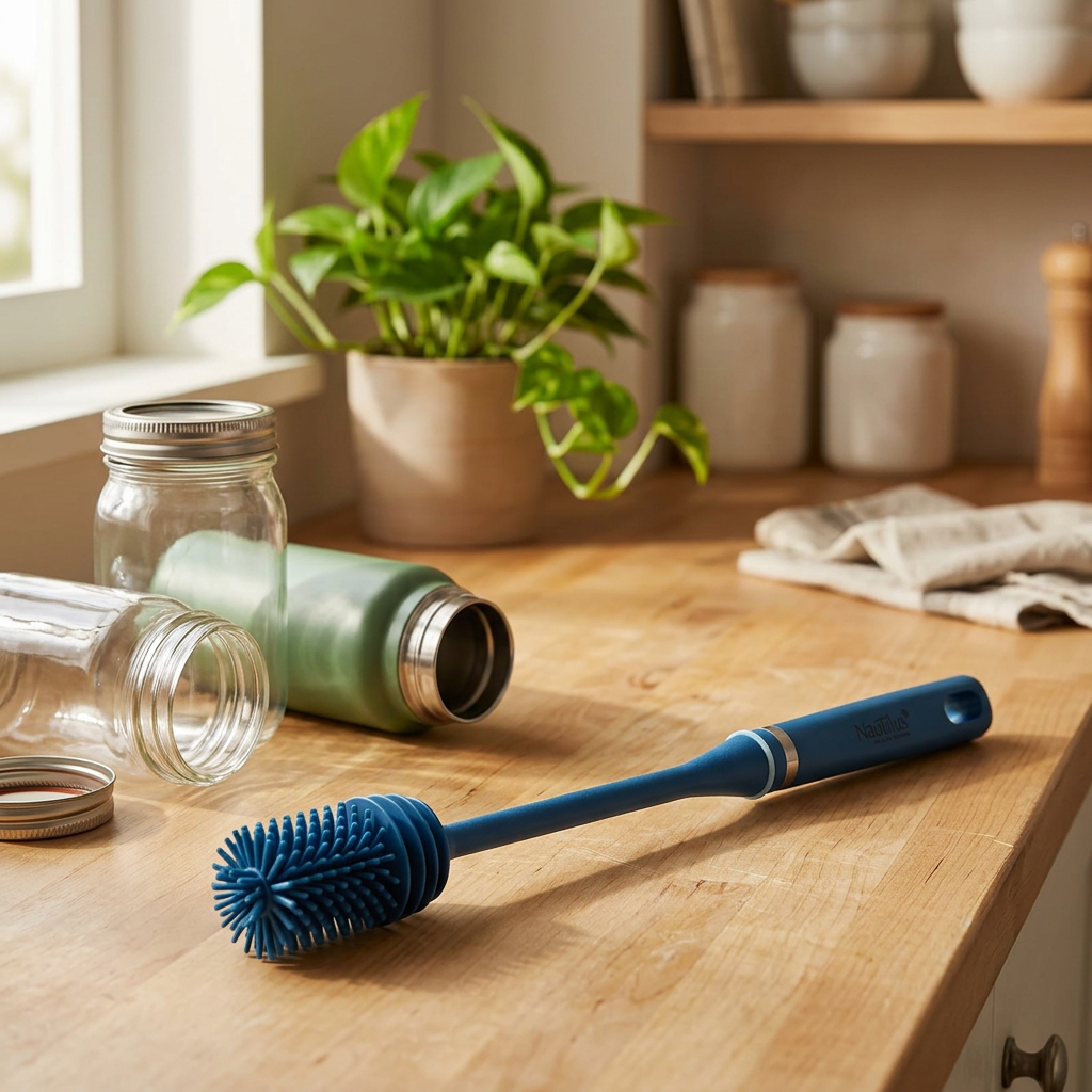 Nautilus Silicone Bottle Brush Blue - 35cm