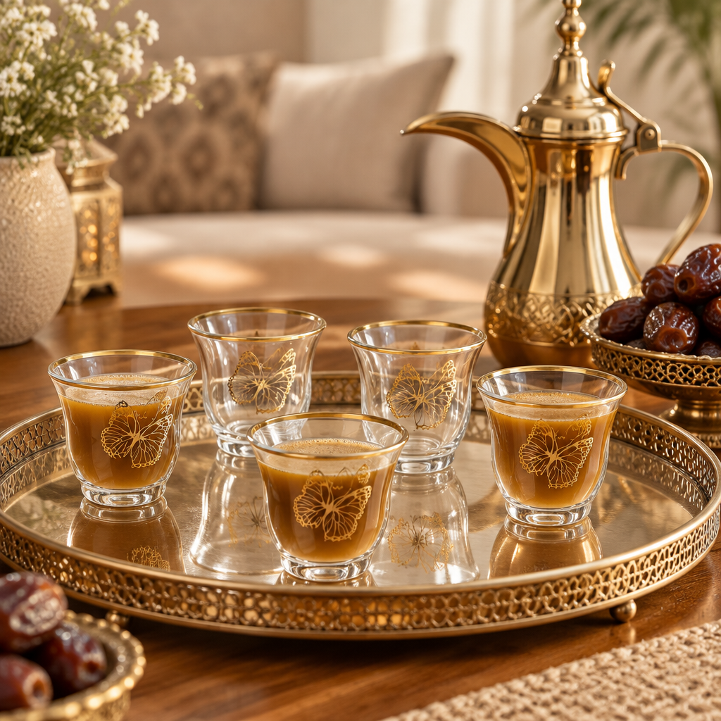 12-Piece Glass Cawa Cup Set - 60ml