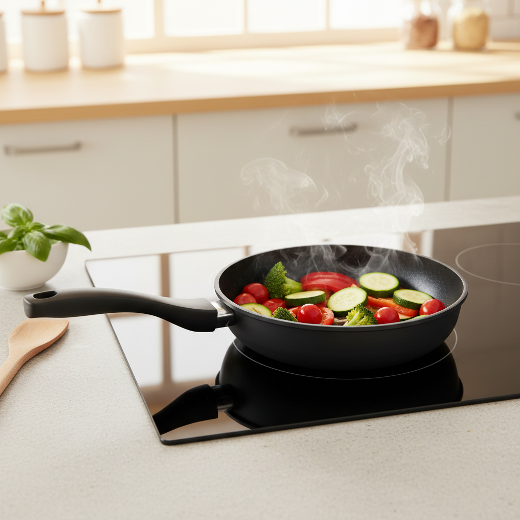 Royalford GoldenChef Granite-Coated Die-Cast Fry Pan Black - 28cm
