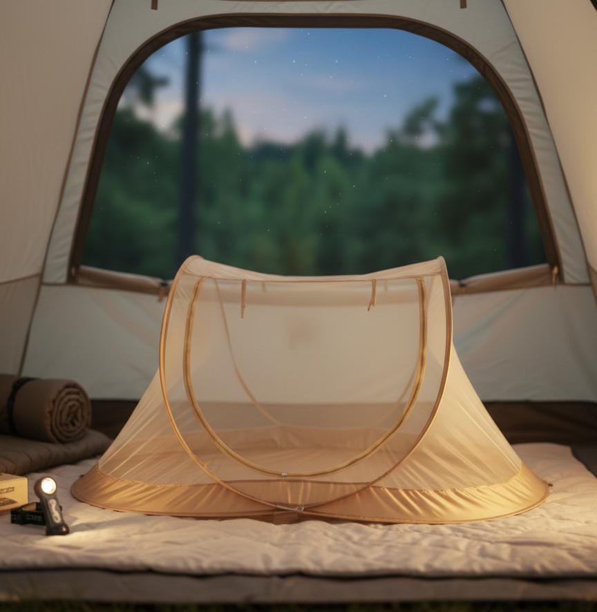 SafariPro Outdoor Camping Mosquito Net Tent – Lightweight Polyester Shelter with Fine Mesh Protection, 240×140×110 cm