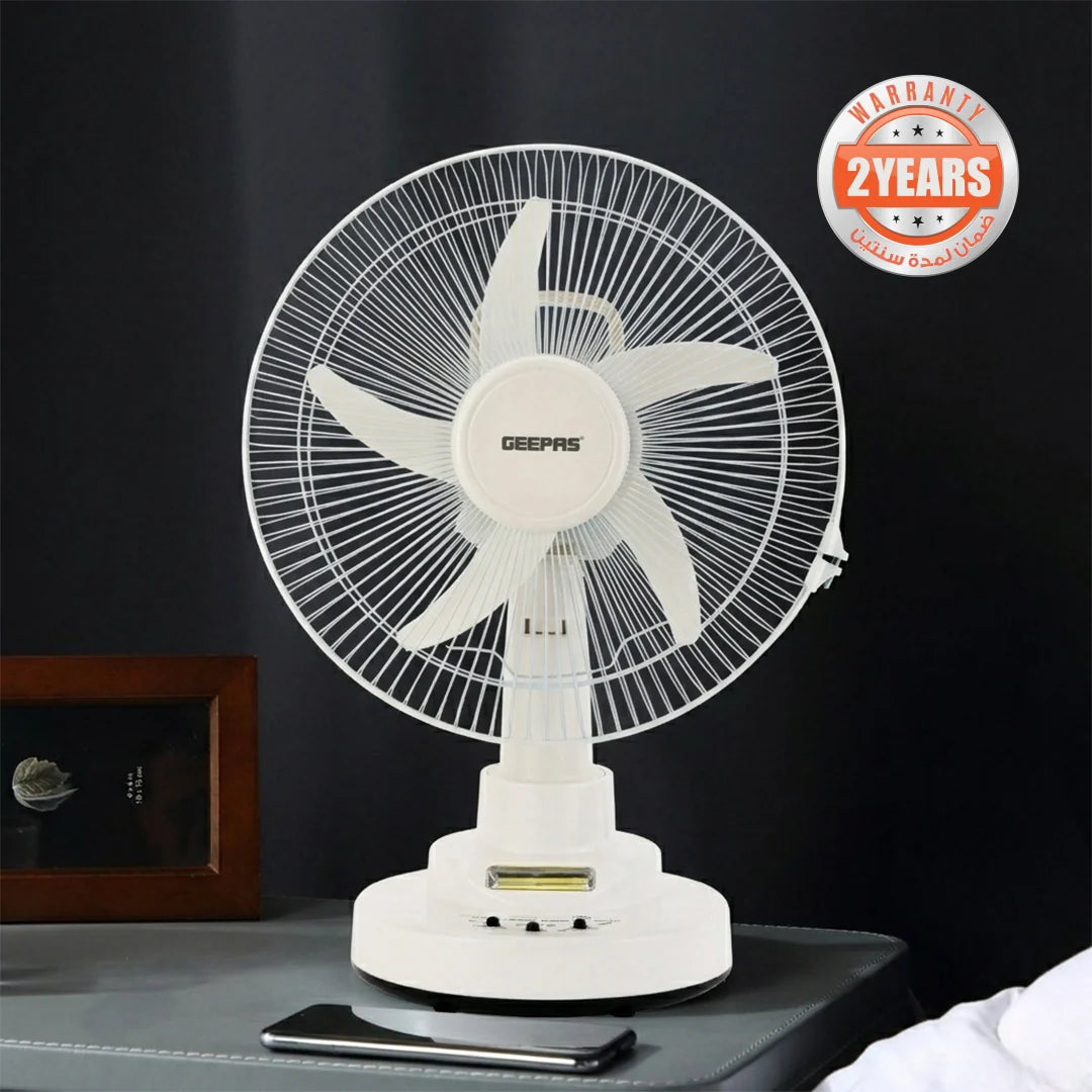 Geepas Rechargeable 12-Inch Oscillating Fan GF21118