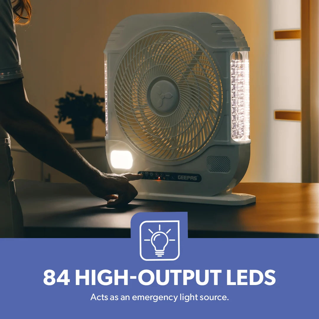 Geepas 12inch Rechargeable Fan with Remote Control GF21190