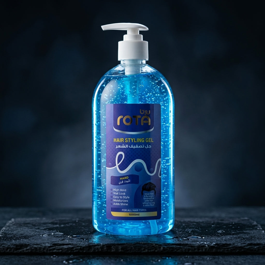 Rota Hard Hold Hair Styling Gel with Pump – 1000 ml