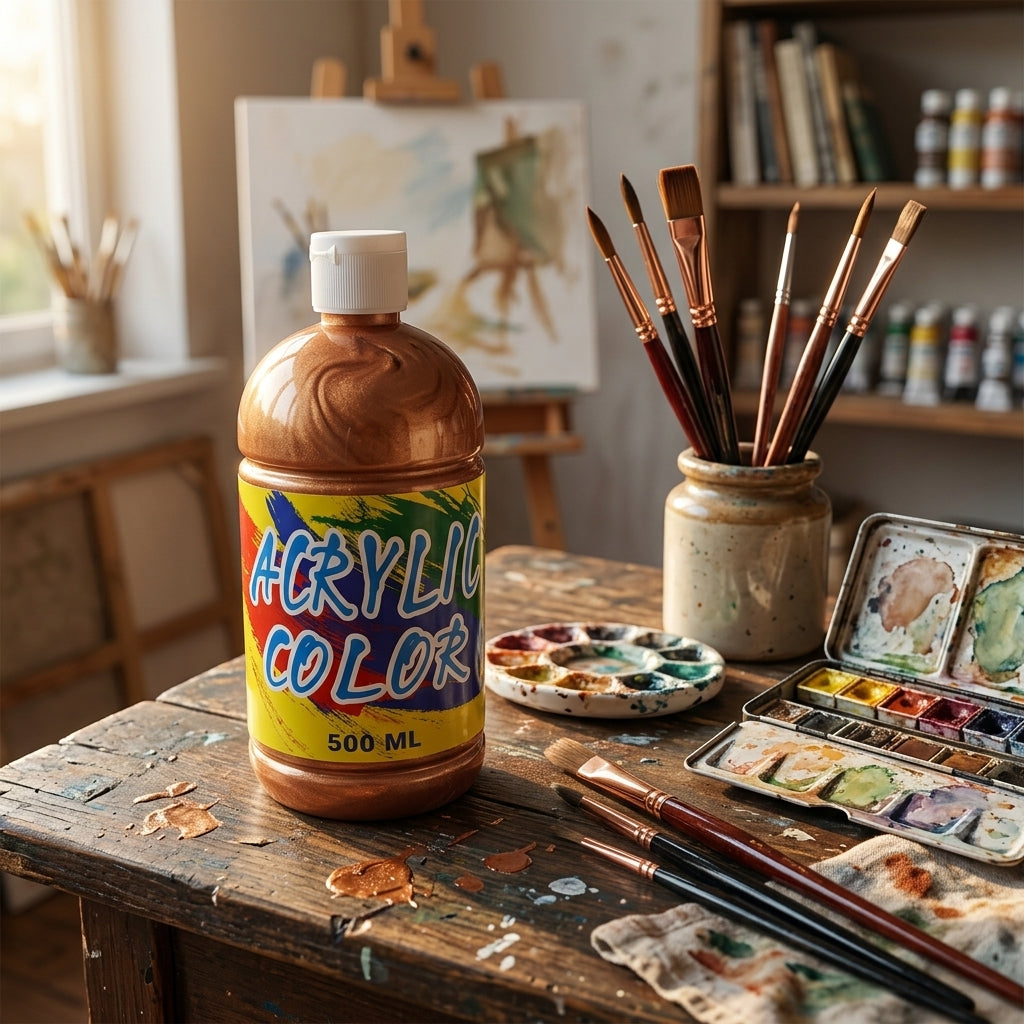 Basic Acrylic Color Paint 500ml – Metallic Bronze