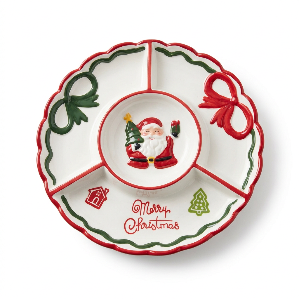 Ceramic Christmas Candy Tray - 25cm