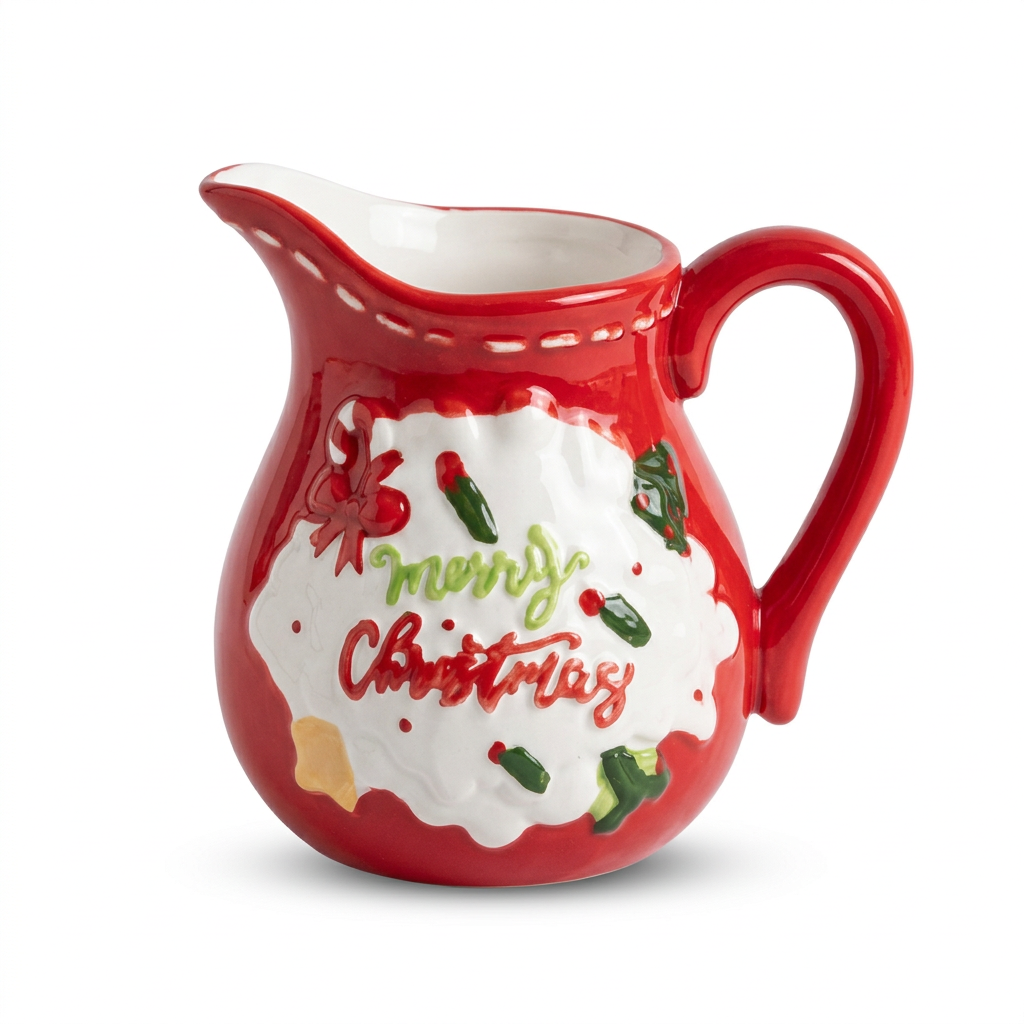 Ceramic Christmas Jug 500 ml – Red & White