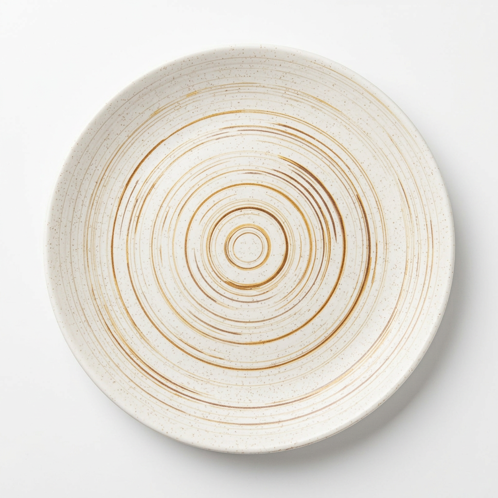 Ceramic Plate Cream & Beige - 20cm